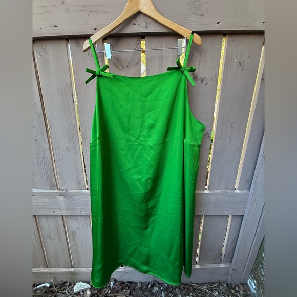 kate spade Dresses & Skirts - kate spade Bright Green Slip Dress with Tie Straps